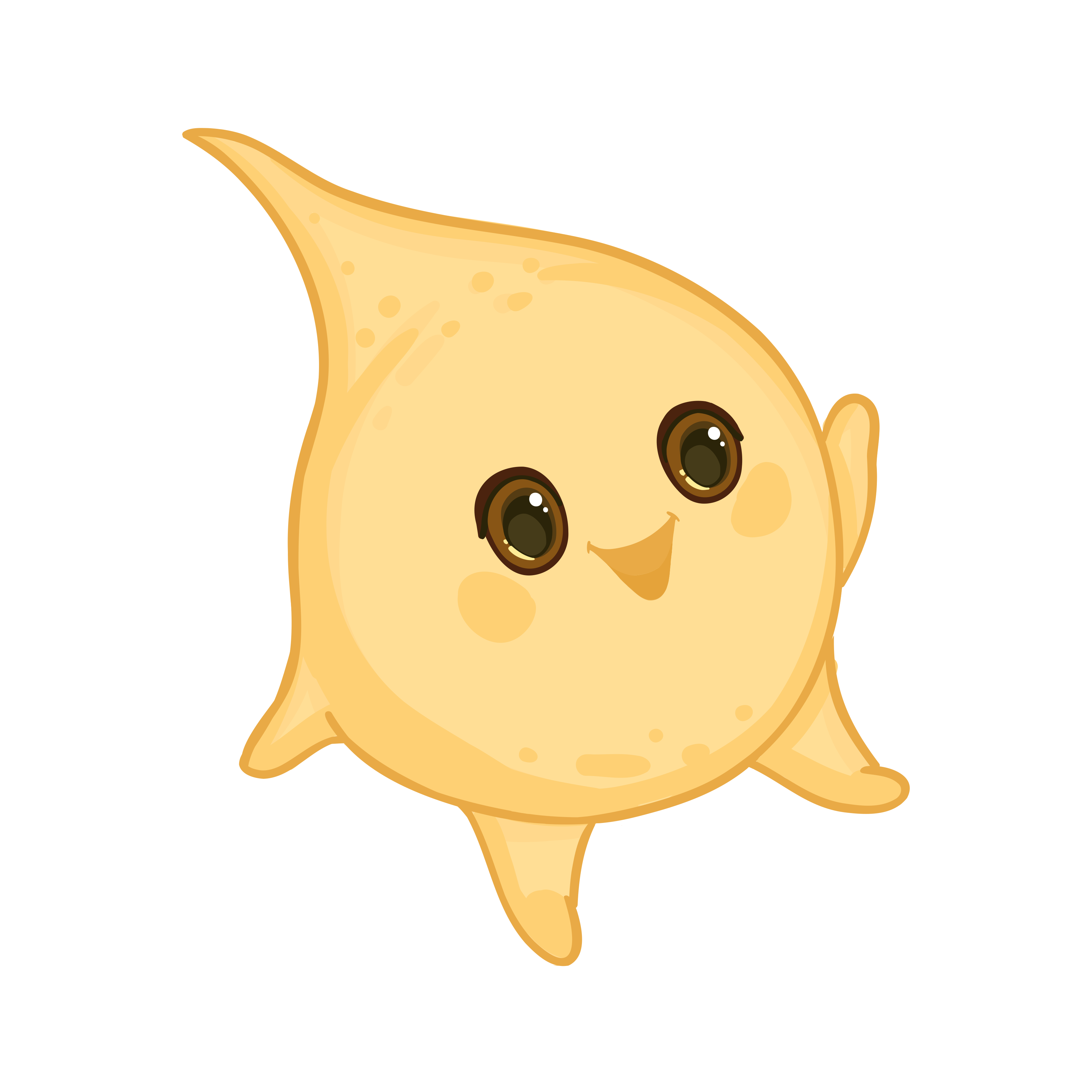 Cheerful Sunny Days droplet character waving hello