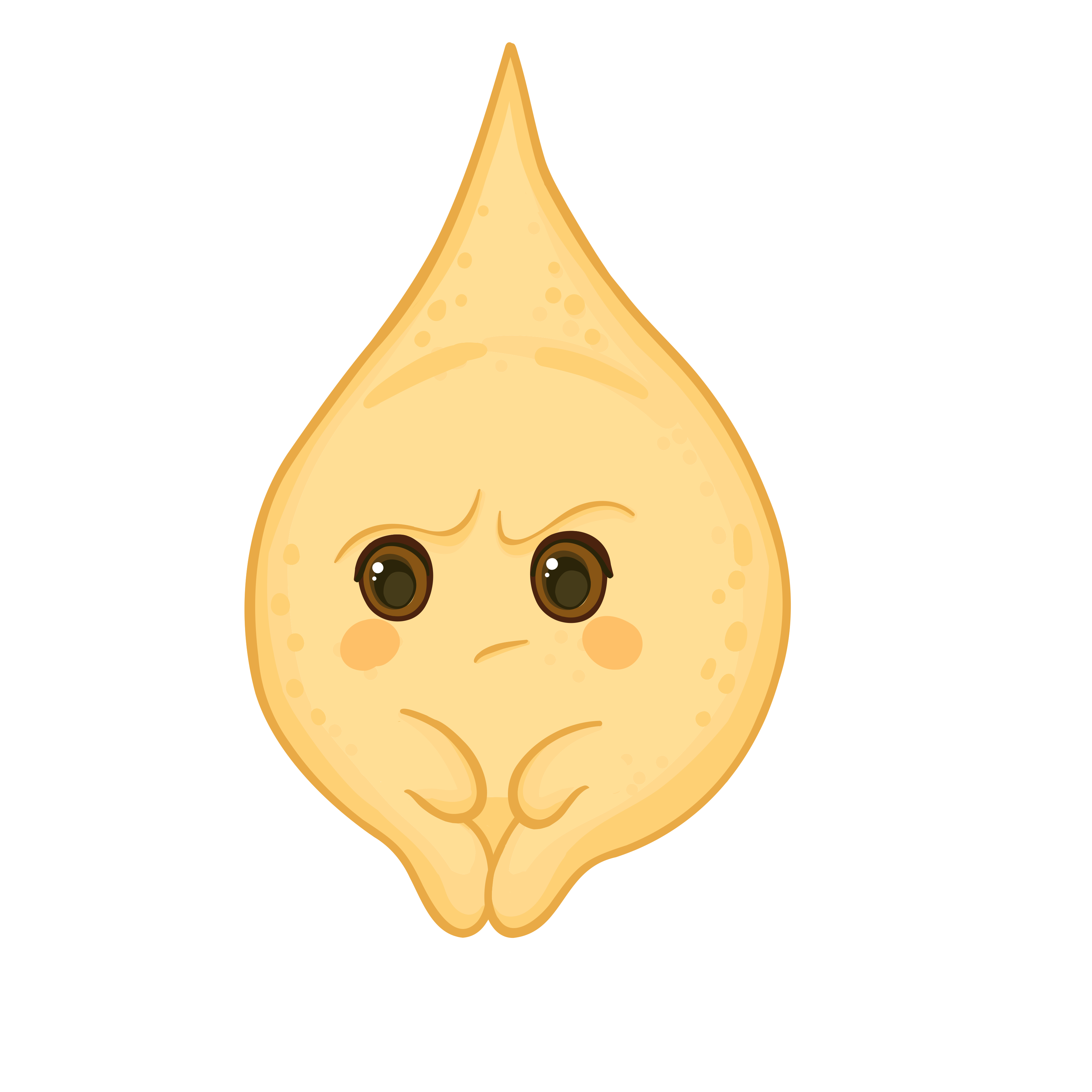 A thoughtful Sunny Days droplet character